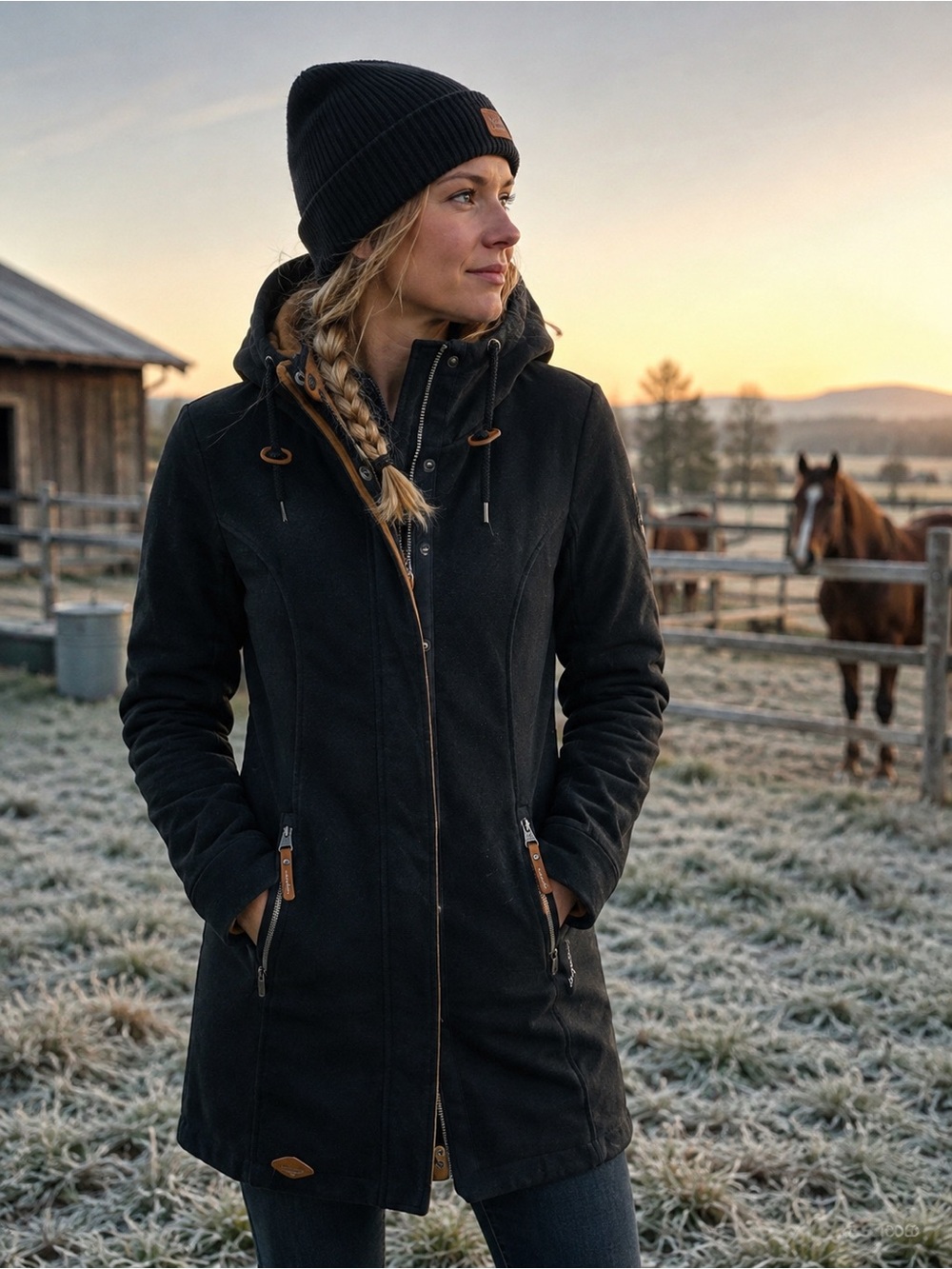 Ragwear | Letty Black 🖤 | Medium | Hooded | Zip & Button | Fall Jacket 🍂